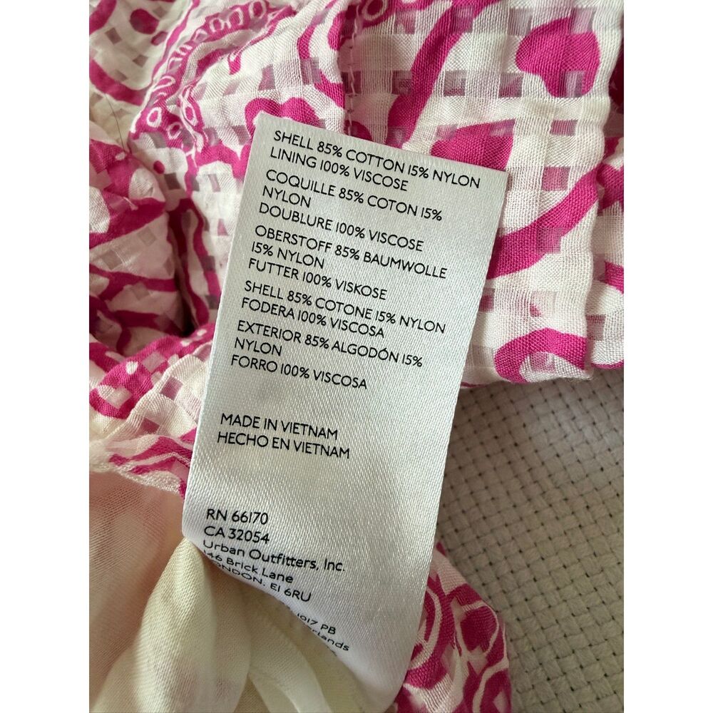 Maeve Anthropologie Pink Floral Puff Sleeve XL Tie Back brunch summer girly - Picture 7 of 9